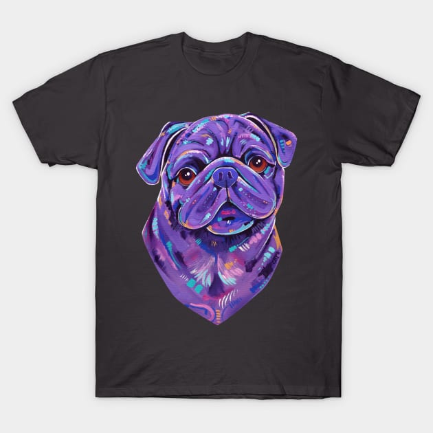 Boof - Pug Dog Painting T-Shirt by EveiArt